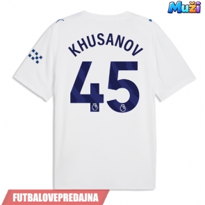 Lacne Muži Futbalové dres Manchester City Abdukodir Khusanov #45 2026-27 Krátky Rukáv - Tretina
